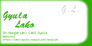 gyula lako business card